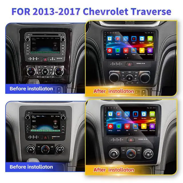 Alt view image 2 of 7 - 4+64G Car Radio for Chevrolet Chevy Traverse 9 inch Touch Screen 2013 2014 2015 2016 2017 Stereo,Wireless Carplay/WiFi/Bluetooth/EQ Audio/Andriod Auto/AM/FM/Navigation/AHD Camera