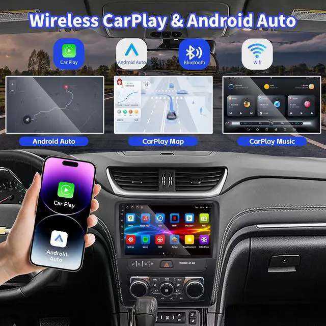 Alt view image 4 of 7 - 4+64G Car Radio for Chevrolet Chevy Traverse 9 inch Touch Screen 2013 2014 2015 2016 2017 Stereo,Wireless Carplay/WiFi/Bluetooth/EQ Audio/Andriod Auto/AM/FM/Navigation/AHD Camera
