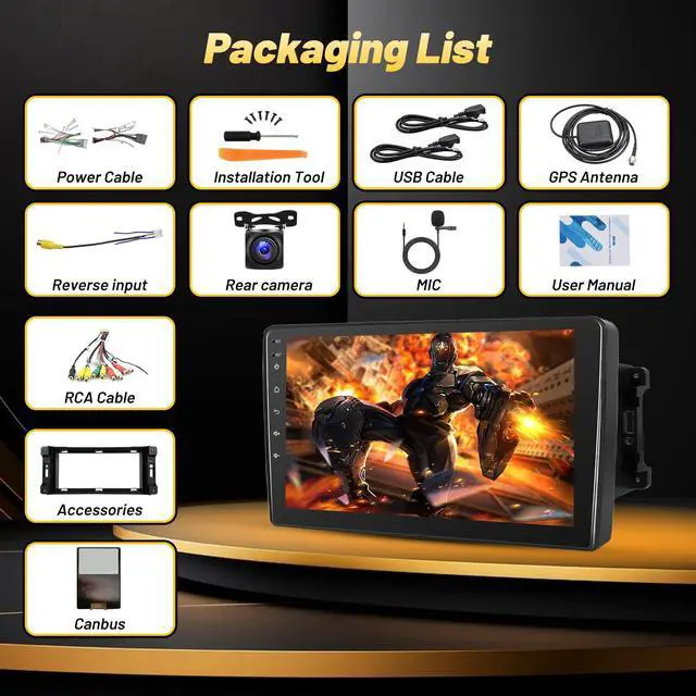 Alt view image 6 of 7 - Car Radio Stereo for Jeep Wrangler JK 2007-2018 Compass Grand Cherokee Dodge Ram with Carplay/Android Auto Upgrade 2GB+64GB