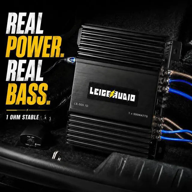 Alt view image 4 of 7 - 500 Watts MonoBlock Amplifier, Class D, 1 Ohm Stable Subwoofer Amplifiers for Car Audio Speakers