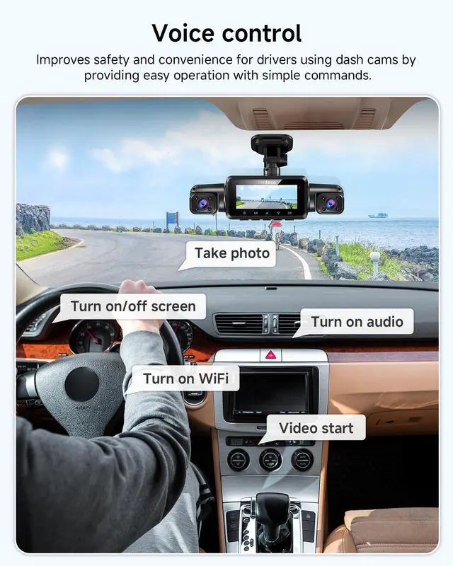 Alt view image 5 of 7 - 4K Dash Cam Front and Rear, STARVIS 2 Sensor Dash Camera for Cars | Free 128GB Card, 4 Channel 360° Dashcam, 5GHz WiFi, GPS, AI Fatigue Driving Monitor, WDR Night Vision, 24H Parking Mode(N900)