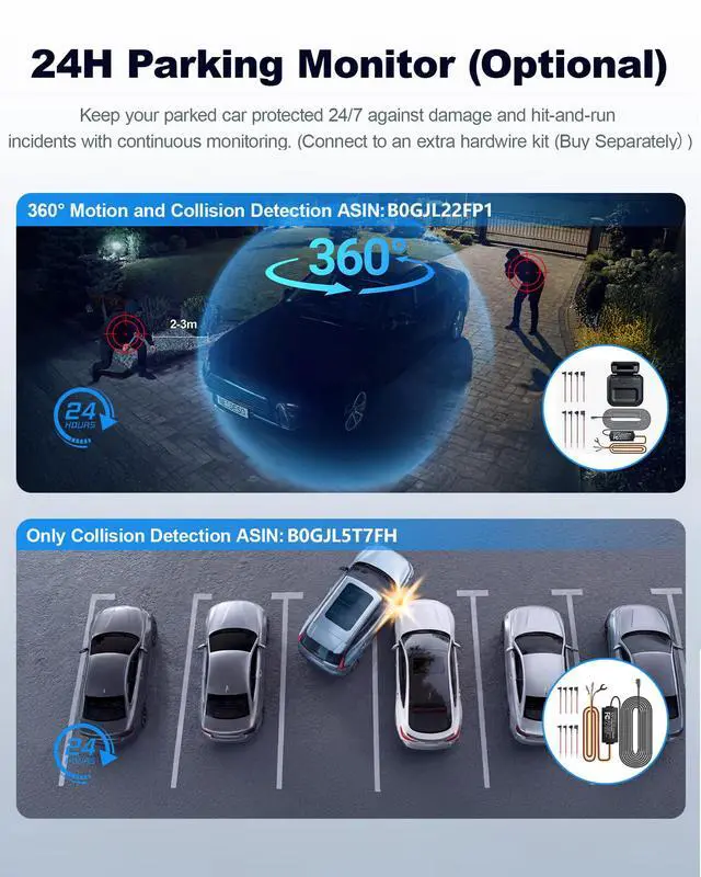 Alt view image 7 of 7 - 4K Dash Cam Front and Rear, STARVIS 2 Sensor Dash Camera for Cars | Free 128GB Card, 4 Channel 360° Dashcam, 5GHz WiFi, GPS, AI Fatigue Driving Monitor, WDR Night Vision, 24H Parking Mode(N900)