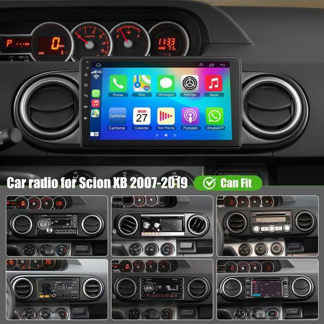 Alt view image 2 of 7 - (8Core + 64GB) Car Radio Stereo for Toyota Scion XB 2007-2019, 7" QLED Touchscreen with Wireless CarPlay & Android Auto& Mirror Link, Android 15 System