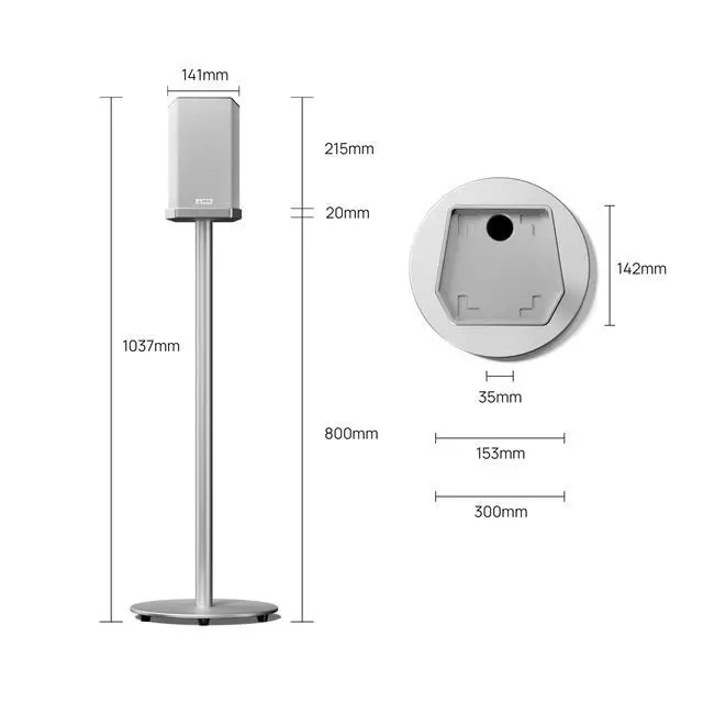 Alt view image 7 of 7 - Floor Speaker Stand Pair,31Inch Height Speaker Stand for Home Theater, 8.8LB Capacity Sturdy Metal Audio Mount with Anti-Slip Base, Only Compatible with Thunderbeat Speakers