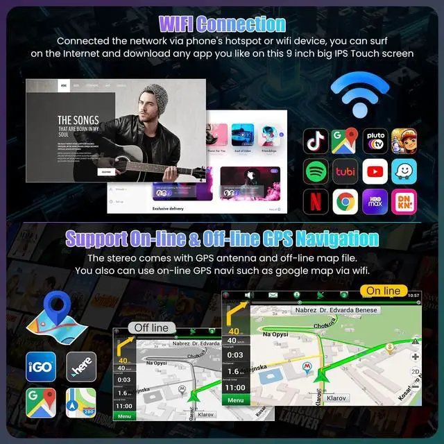 Alt view image 4 of 7 - (8Core + 64GB) Car Radio Stereo for Toyota Scion XB 2007-2019, 7" QLED Touchscreen with Wireless CarPlay & Android Auto& Mirror Link, Android 15 System