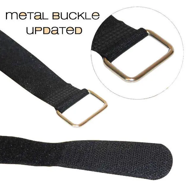 Alt view image 4 of 6 - 10 Pack 50 Inch Heavy Duty Adjustable Velcro Straps,Tie Down Straps | Reusable Long Hook and Loop Cinch for Multi-Purpose Securing, Luggage, Bike, Outdoor & Cable Management