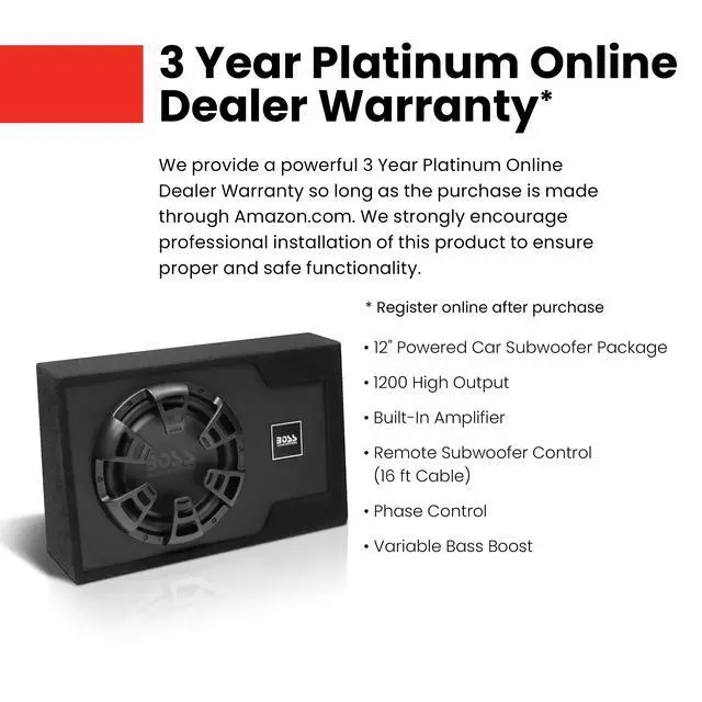 Alt view image 3 of 6 - B12ES 12 Inch Car Subwoofer, 1200 Watts, Built-in Amp