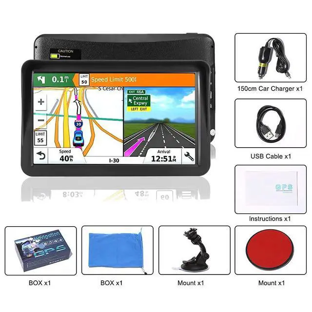 Alt view image 7 of 7 - Car GPS Navigation Truck RV, 2026 Map 9 inch Touch Screen Car GPS (Free Updates), Truck GPS Commercial Drivers, Voice Turn Direction Guidance, Support Speed and Red Light Warning