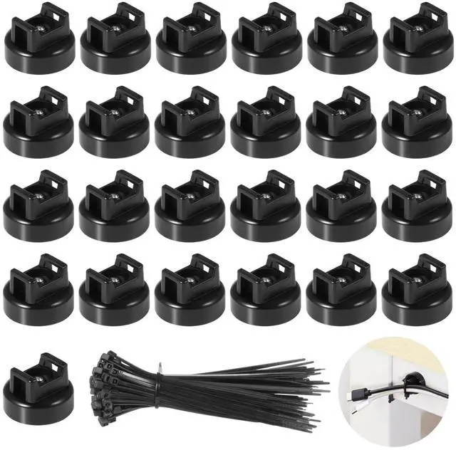 Main image of Magnetic Cable Zip Tie Mounts, 25 Pcs Magnets with 100 Pcs Cable Zip Ties, Multipurpose Magnetic Cables Holder for Cables Management, Wire Management Bases