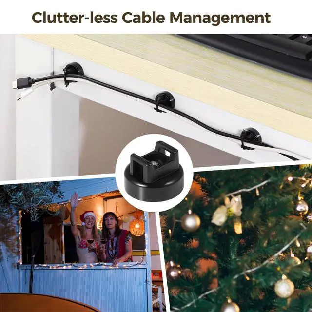 Alt view image 5 of 6 - Magnetic Cable Zip Tie Mounts, 25 Pcs Magnets with 100 Pcs Cable Zip Ties, Multipurpose Magnetic Cables Holder for Cables Management, Wire Management Bases