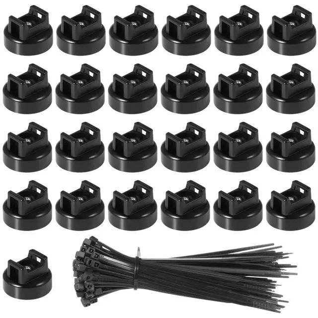 Alt view image 6 of 6 - Magnetic Cable Zip Tie Mounts, 25 Pcs Magnets with 100 Pcs Cable Zip Ties, Multipurpose Magnetic Cables Holder for Cables Management, Wire Management Bases