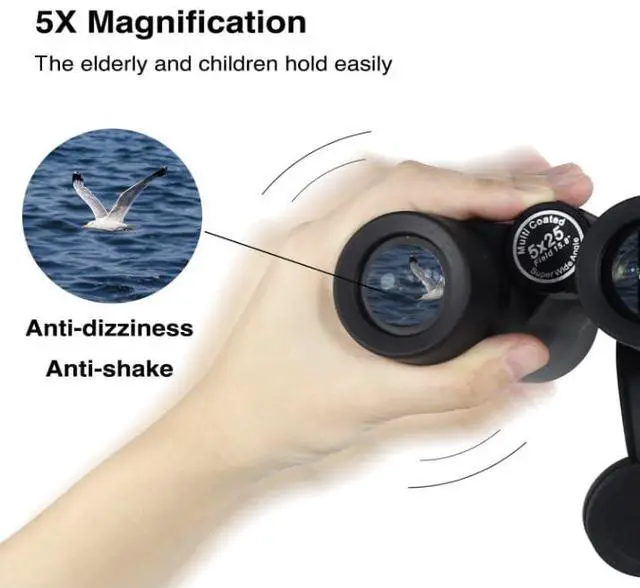 Alt view image 6 of 7 - 5x25 15.8° Ultra Wide Angle Binoculars for Sports Large Field of View, 829ft/ 1000yds Compact Binoculars for Spectator Sports Portable for NFL, Golf, Tennis, Baseball, Badminton