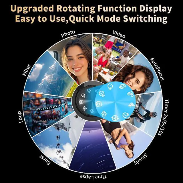 Alt view image 5 of 7 - Digital Cameras for Photography,5K 75MP Autofocus Vlogging Camera | YouTube with 18X Zoom,3" 180°Flip Screen Selfie Digital Camera Compact Travel Camera for Beginner Teens,2*Battery(32GB Card)