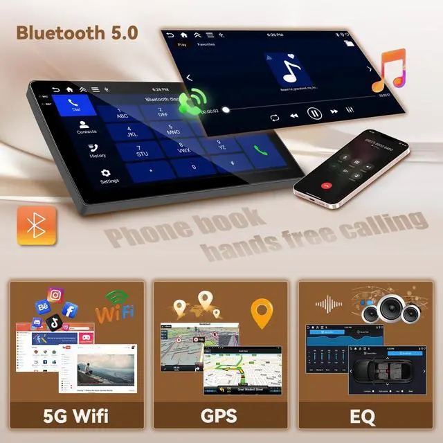 Alt view image 5 of 7 - 4+128G 9" Android 15 Car Stereo for Hyundai Accent 2012-2017 | In-Cell Touchscreen, Wireless Carplay Android Auto, 5G WiFi Bluetooth 5.0, Mirror Link GPS SWC FM/RDS/EQ Backup Cam+Mic