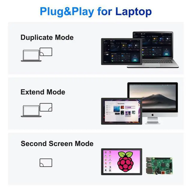 Alt view image 6 of 7 - 10.1 Inch Touch Screen Monitor with Case - pi screen IPS FHD 1920x1200, 10-Point, pi display with HDMI Dual-Speaker, pi touchscreen for Pi 5/4/3/2/Zero/Win11/10/8/7/VESA, Fan, Stand, Driver-Free
