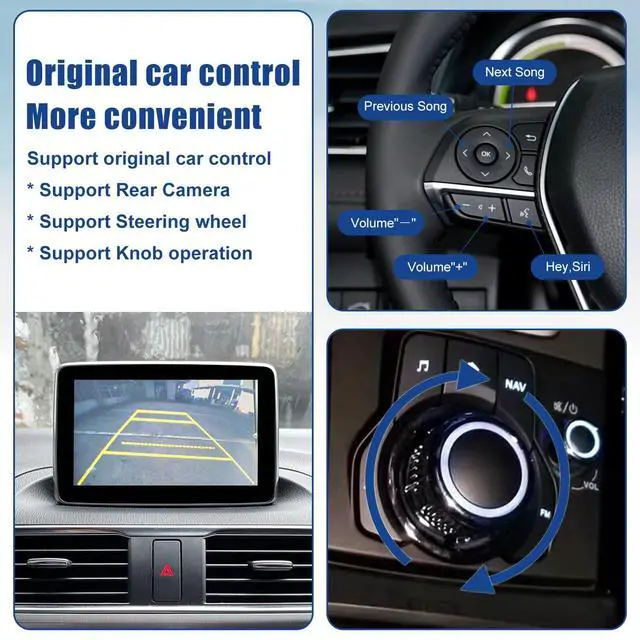 Alt view image 5 of 7 - Mazda Wireless Carplay Retrofit Kit, TK78-66-9U0C OEM USB Hub Fits to MZD Connect System Compatible with Mazda 2/3/6/CX3/CX5/CX9/MX5 2014-2020(Only Supporting Wireless Carplay NO Android Auto)