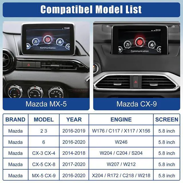 Alt view image 7 of 7 - Mazda Wireless Carplay Retrofit Kit, TK78-66-9U0C OEM USB Hub Fits to MZD Connect System Compatible with Mazda 2/3/6/CX3/CX5/CX9/MX5 2014-2020(Only Supporting Wireless Carplay NO Android Auto)