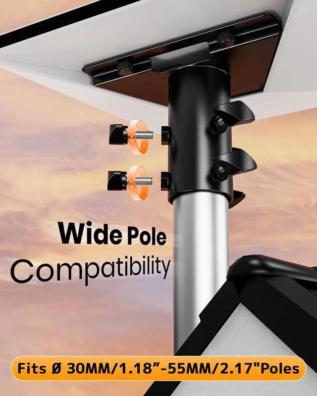 Alt view image 4 of 7 - Starlink Mini Pipe Adapter, Tool-Free Installation Starlink Mini Pole Mount, Heavy-Duty Manganese Steel Starlink Mini Mount with Anti-Rust Coating for Outdoor RV Roof Yard for 1-1.9in Poles