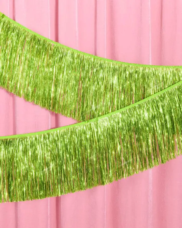 Alt view image 2 of 7 - Lime Green Fringe Banner - 4 ft. | Margarita Bachelorette Gift | Party Decorations, Party Supplies, Birthday Photo Booth, Bach Decor, Bridal Shower Backdrop