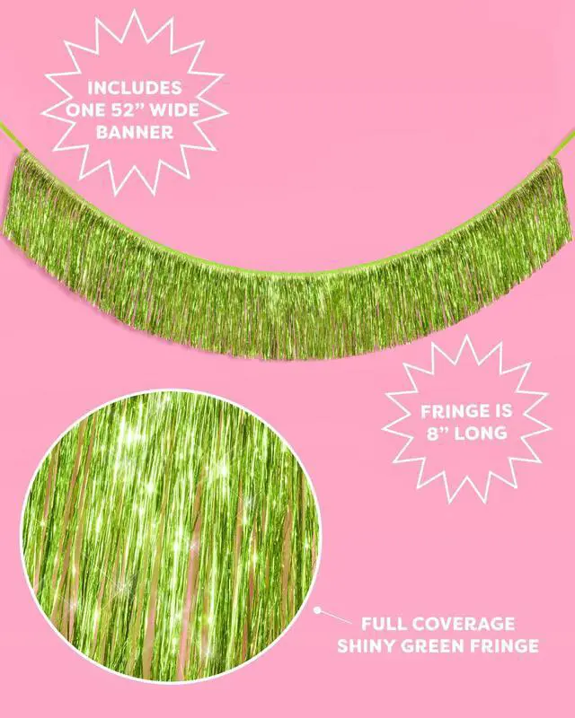 Alt view image 3 of 7 - Lime Green Fringe Banner - 4 ft. | Margarita Bachelorette Gift | Party Decorations, Party Supplies, Birthday Photo Booth, Bach Decor, Bridal Shower Backdrop