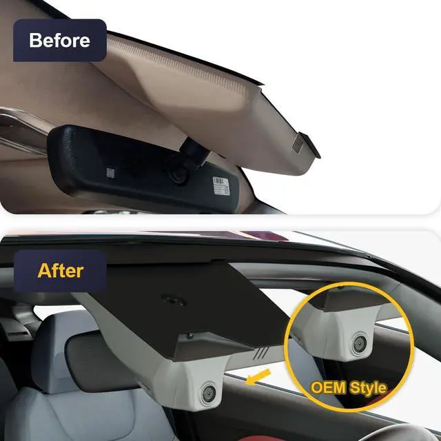 Alt view image 4 of 7 - Front 4K+Rear 1080P Dash Cam Adapts for Genesis GV80 2021-2025 (HD2-T6010, Grey Cover), OEM Factory Look, Dual HD Video, Built-in WiFi & APP, Loop Recording, G-Sensor, Easy to Set, 128GB Card