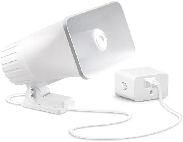 Main image of 110V Outdoor Alarm Security Siren (TC-S7545-110), 80W Wired Horn, 120dB Long Range Sound, Wi-Fi Socket Included for Remote Activation, Weather Resistant, 8ft Cable