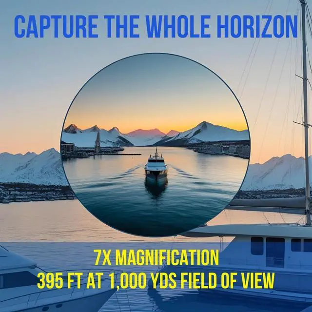 Alt view image 3 of 7 - Deep Sea Marine Binoculars 7x50 Waterproof Floating Binoculars with Internal Compass & Rangefinder for Boating, Sailing, Fishing, Hunting