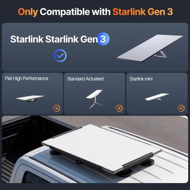 Alt view image 3 of 7 - for Starlink Gen 3 Mount,Standard 4 4X Magnetic Car Roof Mount,480lbs Load | Four-Sided Protection,Quick Release Flat Mount,Stable Connection,for Car,Boat,Yacht,RV,Camper Van, SUV, Stainless Steel