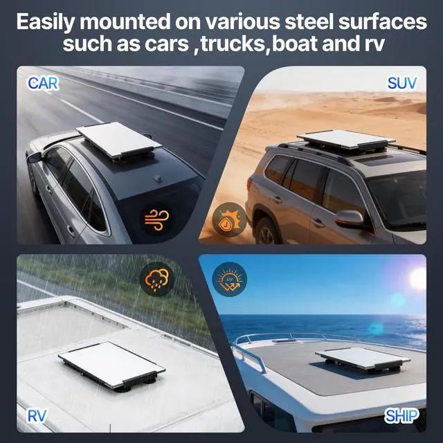 Alt view image 7 of 7 - for Starlink Gen 3 Mount,Standard 4 4X Magnetic Car Roof Mount,480lbs Load | Four-Sided Protection,Quick Release Flat Mount,Stable Connection,for Car,Boat,Yacht,RV,Camper Van, SUV, Stainless Steel