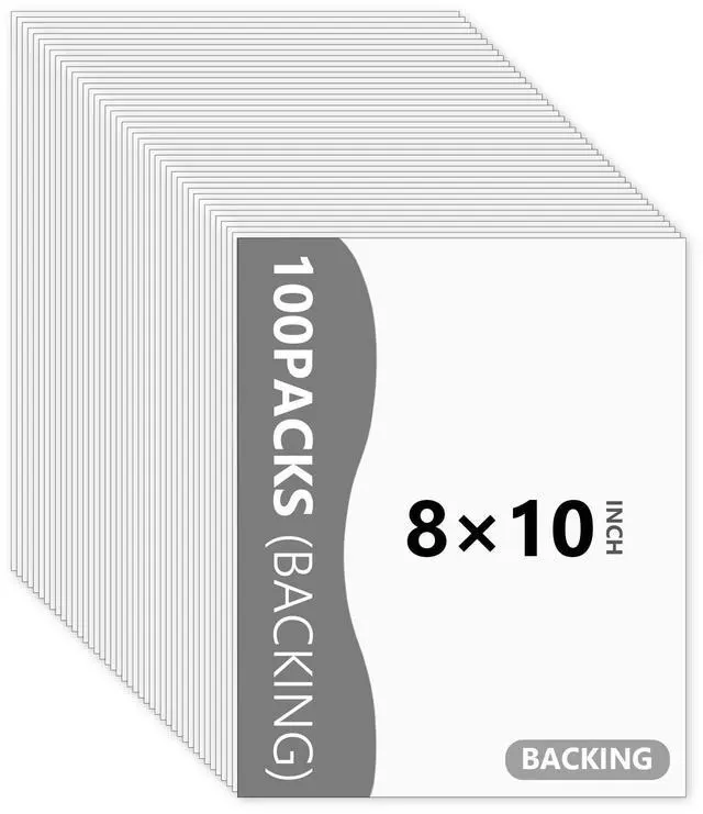 Main image of 100 Pack Backing Boards, 8x10 Uncut White Mat Boards | Acid-Free Backerboards for Art Prints, Ideal for Photos, Pictures, Prints, and Frames