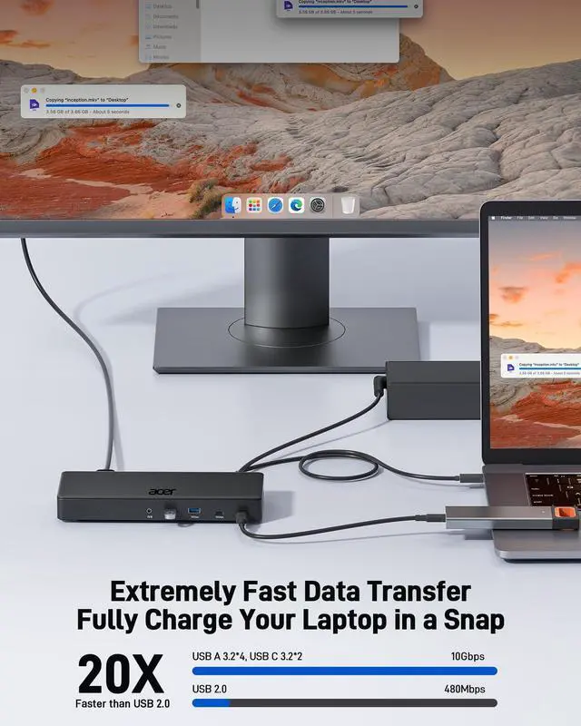 Alt view image 5 of 7 - DisplayLink Laptop Docking Station 3 Monitors,USBC Dock with 3HDMI+2DP | 15-in-1 USB C Docking Station with 130W Power Adapter, 10Gbps Data, 1Gbps Ethernet for MacBook Pro/Air, Laptops, PC