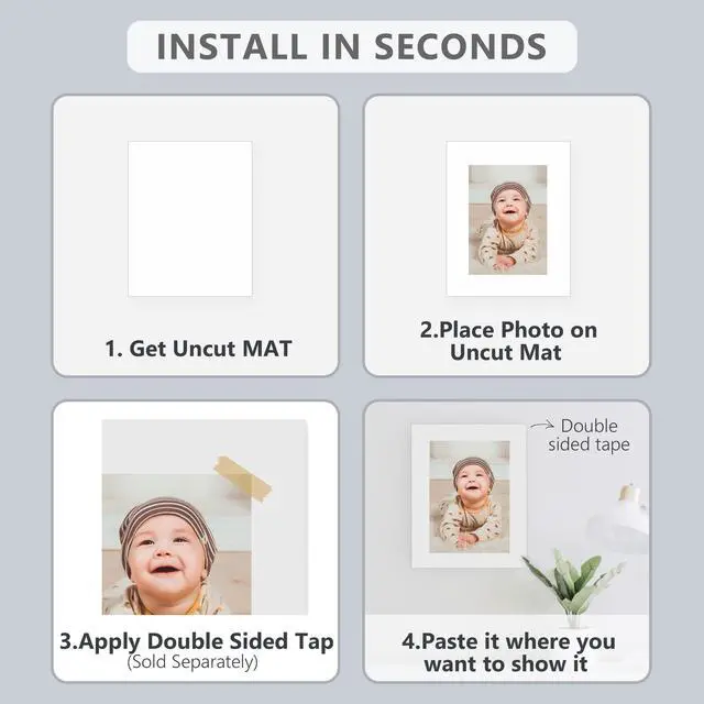 Alt view image 7 of 7 - 100 Pack Backing Boards, 8x10 Uncut White Mat Boards | Acid-Free Backerboards for Art Prints, Ideal for Photos, Pictures, Prints, and Frames
