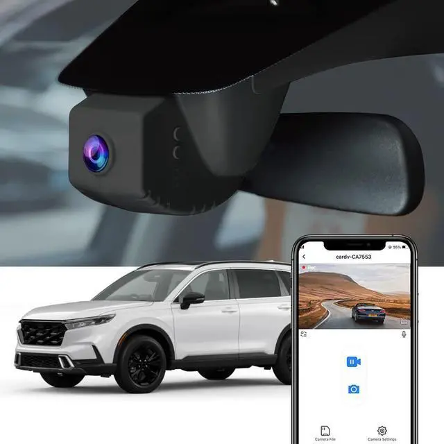 Main image of 4K Dash Cam Suitable for Honda CR-V 2023-2026 (Black) LX EX EX-L Trail Sport Touring Hybrid, OEM Factory Look, UHD 2160P Video, WiFi & APP, Loop Recording, G-Sensor, Plug & Play, 64GB Card