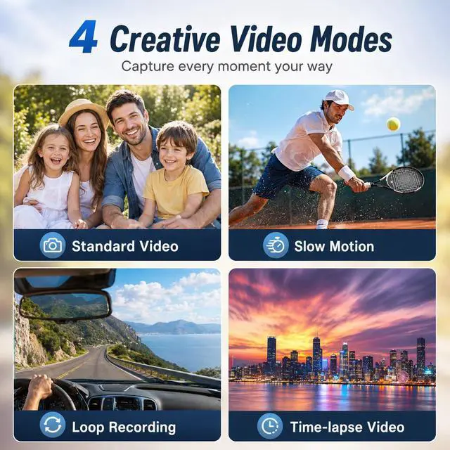 Alt view image 7 of 7 - 8K Video Camera, 48MP Vlogging Camcorder With IR Night Vision for Youtubers | WiFi,3" Touch Screen, 18X Digital Zoom, Fill Light, Microphone, Stabilizer, Remote Control, 2 Batteries