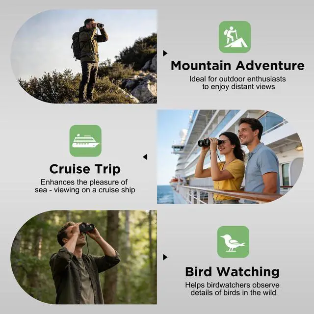 Alt view image 6 of 7 - High-Powered 8x42 Binoculars for Adults - IPX7 Waterproof, Fogproof & HD Optical, FMC & BAK4 Prism, 7.0° Wide Field of View for Bird Watching, Hunting & Cruise
