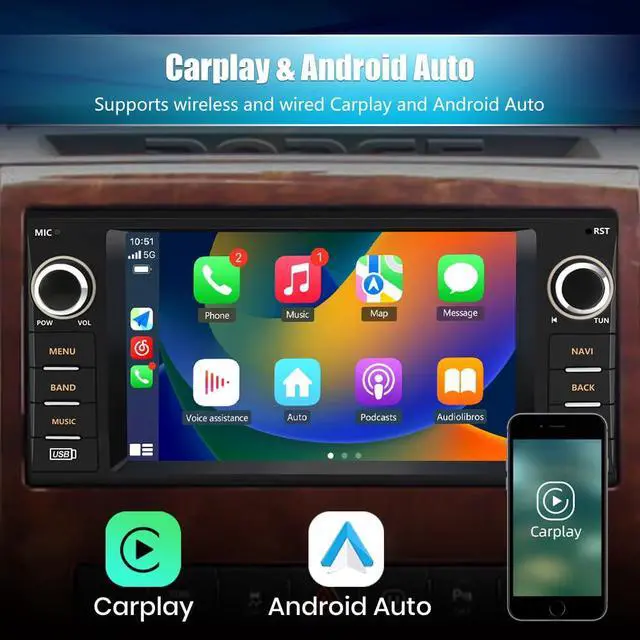 Alt view image 2 of 7 - Car Radio Stereo for Dodge RAM 1500 2500 3500 2009-2012 Wireless CarPlay | for Dodge RAM 1500 2500 3500 2009 2010 2011 2012 with Wireless CarPlay/Android Auto/GPS/HD Backup Camera