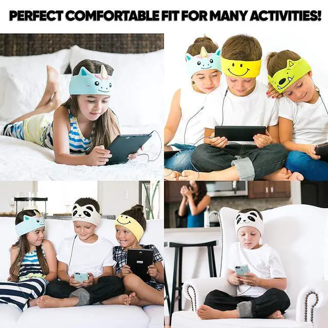 Alt view image 6 of 6 - Over The Ear Headband Headphones - Kids Headphones Volume Limited with Thin Speakers & Super Soft Fleece Headband - Fox | Ultra Thin Earphones for Side Sleepers, Meditation, Running, Laptop, and Phone