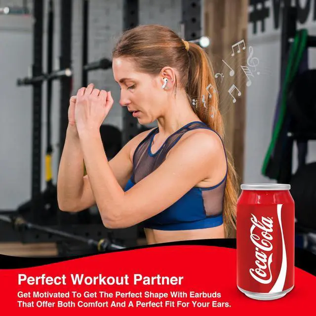 Alt view image 6 of 7 - Coca-Cola Can Shaped Wireless Earbuds Bluetooth 5.0 Headphones with Built-in Mic, Voice Assistant Compatibility, 9H Playtime, HD Stereo Sound, Noise Cancelling Compatible with Apple & Android