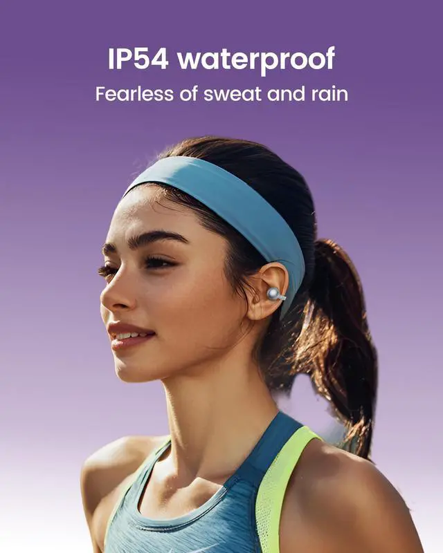 Alt view image 5 of 6 - StarClip Open Ear Bluetooth Clip-On Headphones IP54 Sports Earbuds | Soft silicone grips, 4D panoramic sound, IP54 sweat resistant, lightweight secure fit for running, gym and daily workouts