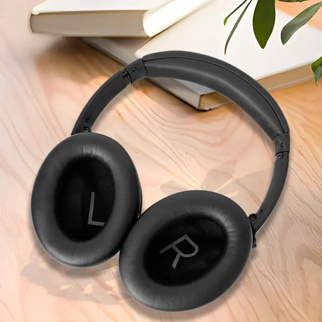 Alt view image 6 of 7 - Replacement Ear Pads for Bose QC45 & QC SE Headphones, Black | Earpads Ear Cushions for Bose QuietComfort 45 & Quiet Comfort SE, Softer Protein Leather, Noise Isolation Memory Foam