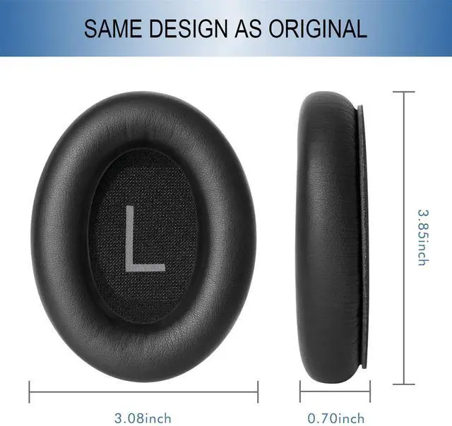 Alt view image 7 of 7 - Replacement Ear Pads for Bose QC45 & QC SE Headphones, Black | Earpads Ear Cushions for Bose QuietComfort 45 & Quiet Comfort SE, Softer Protein Leather, Noise Isolation Memory Foam