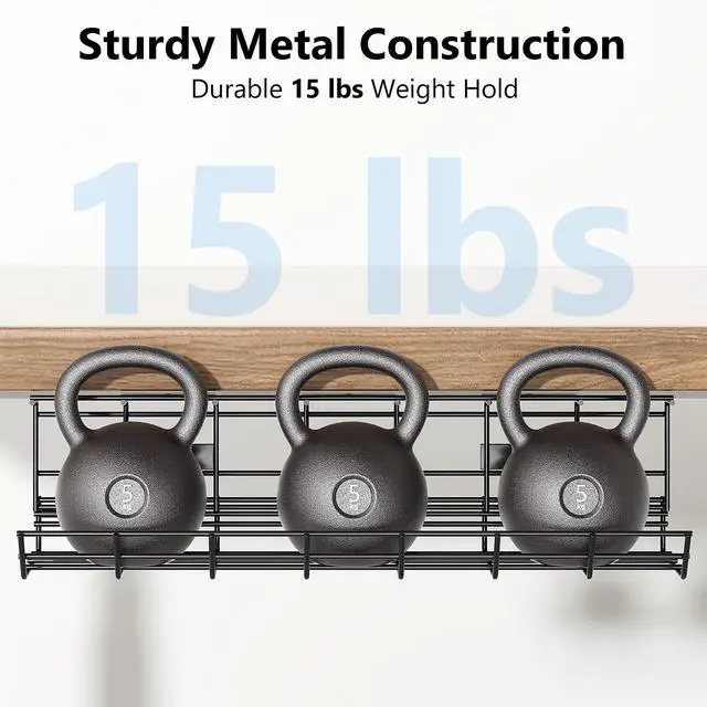 Alt view image 4 of 7 - 2 Pack Under Desk Cable Management Tray, Metal Cord Cable Organizer for Desk, Easy Install Pre-drilled Wire Management Wire Organizer for Office & Home