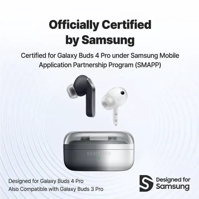 Alt view image 2 of 7 - MAX for Galaxy Buds 4/3 Pro Ear Tips - Samsung-Certified Ear Tips | SMAPP-Certified, Galaxy Buds 4/3 Pro, Matte Surface, Pressure-Free, Comfortable Fit, Easy to Clean, Medical Silicone