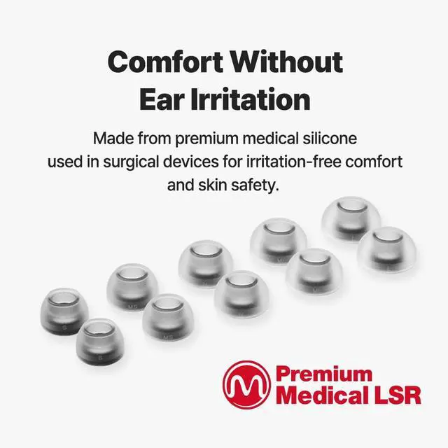 Alt view image 3 of 7 - MAX for Galaxy Buds 4/3 Pro Ear Tips - Samsung-Certified Ear Tips | SMAPP-Certified, Galaxy Buds 4/3 Pro, Matte Surface, Pressure-Free, Comfortable Fit, Easy to Clean, Medical Silicone