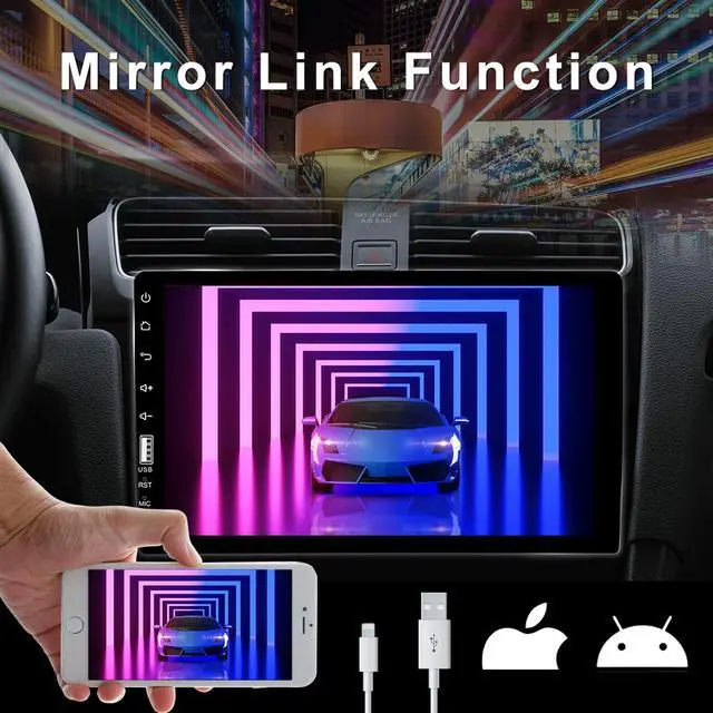 Alt view image 2 of 7 - Single Din Car Stereo with Bluetooth 9 Inch HD Touch Screen Car Stereo with Backup Camera + External Microphone + FM MP5 Player Car Audio Receivers Support Mirror Link SWC USB EQ Car Radio
