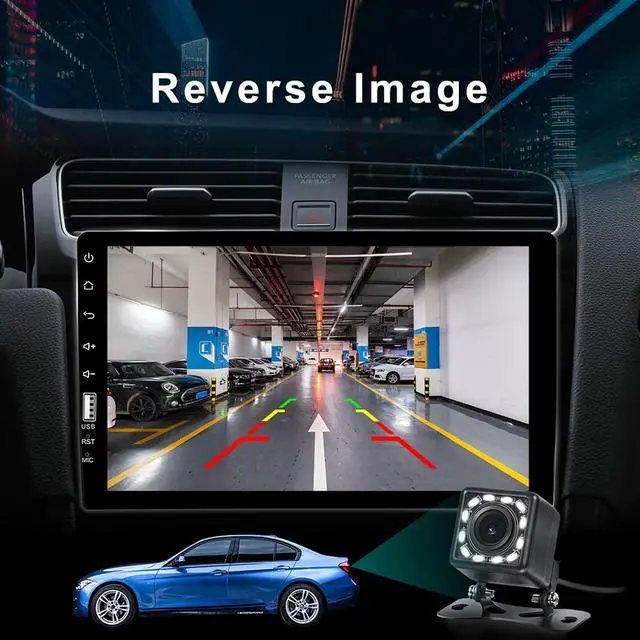 Alt view image 3 of 7 - Single Din Car Stereo with Bluetooth 9 Inch HD Touch Screen Car Stereo with Backup Camera + External Microphone + FM MP5 Player Car Audio Receivers Support Mirror Link SWC USB EQ Car Radio