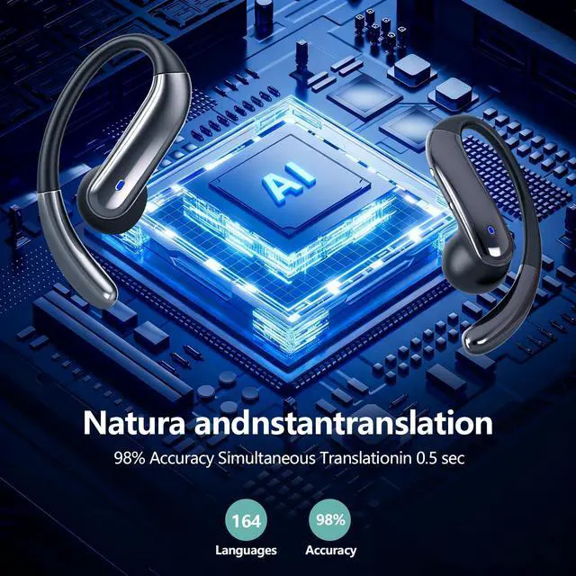 Alt view image 3 of 7 - AI Translation Earbuds Real Time, Translator Headphones 164 Languages & Accents, Audifonos Traductores Inglés Español, Bluetooth5.4Device for Travel Business Learning Compatible with iOS and Android