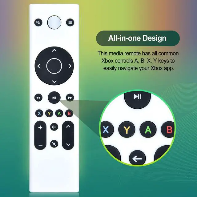 Alt view image 3 of 7 - Replacement Remote Control for Xbox Gaming Media, One, Series X|S - No Setup Required (White Color)