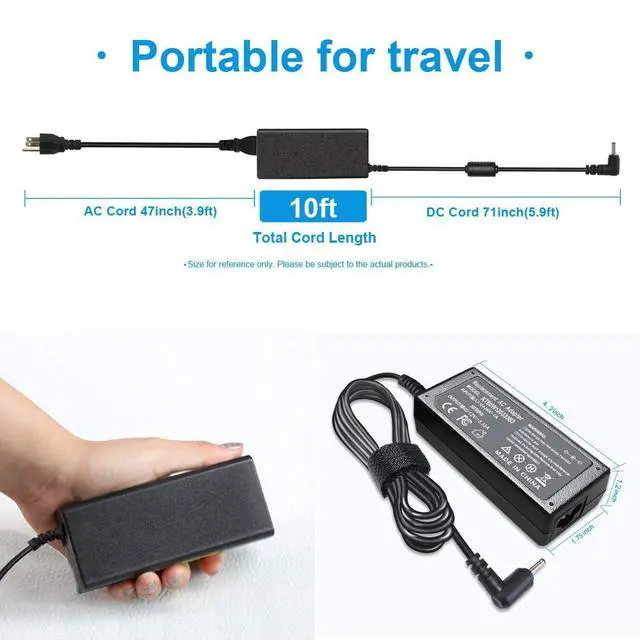 Alt view image 3 of 7 - 12V 3.33A 2.2A Charger for Samsung Chromebook 3 2 11.6" Xe500c13 Xe501C13 Xe500c12 Xe503c12 Xe503c32 Xe303c12 XE303C12-A01 500c 503c 501C PA-1250-98 NP930X2K BA44-00322A AA-PA3N40W A12-040N1A 40W 26W
