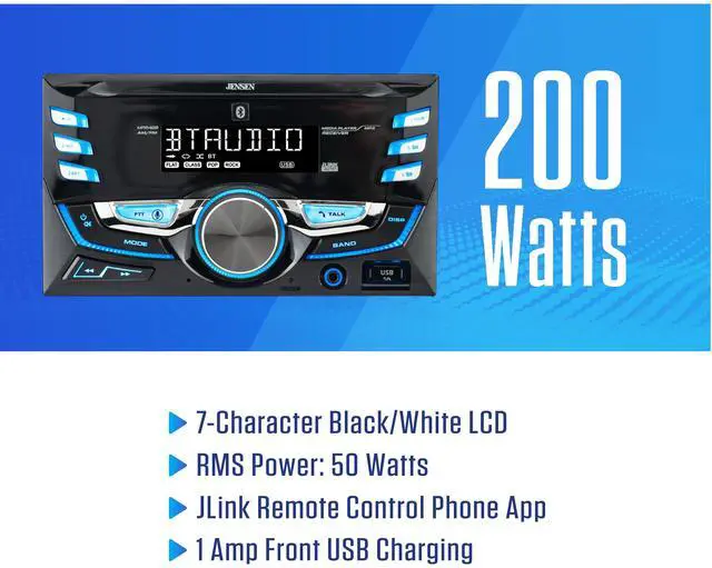 Alt view image 2 of 7 - MPR420 Double DIN Bluetooth Car Stereo, AM/FM Radio, USB Playback | Bluetooth hands-free calling and streaming, push-to-talk assistant, USB playback and charging